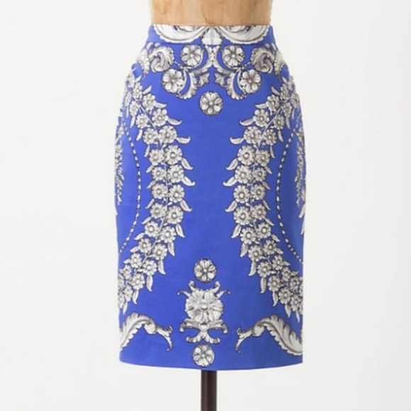Anthropologie Dresses & Skirts - NWOT Anthropologie Royal Blue Gilded Pencil Skirt
